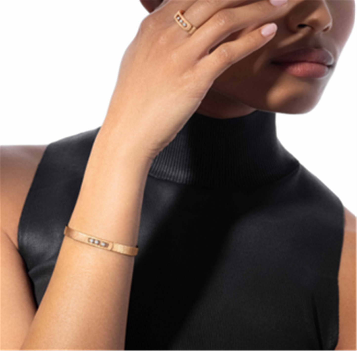 Messika Move Noa Cisele Diamond Bangle Bracelet in 18k Rose Gold