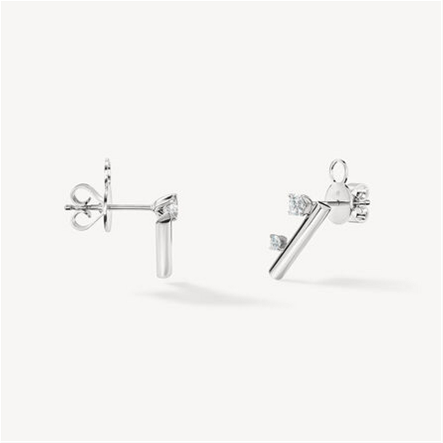 Hearts on Fire Barre Floating Diamond Climber Earrings in 18k White Gold