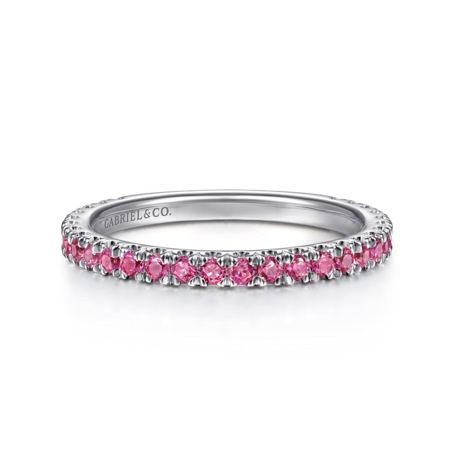 Gabriel & Co. White Gold Ruby Stackable Ring