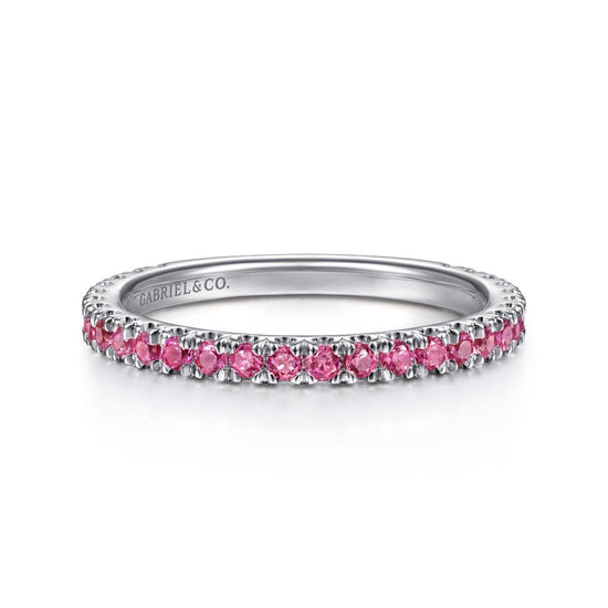 Gabriel & Co. White Gold Ruby Stackable Ring