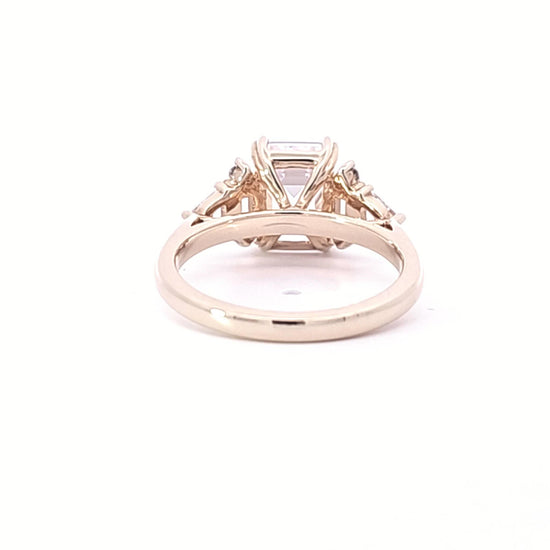 Semi-mount Ring With Round, Baguette, & Trillion Sides