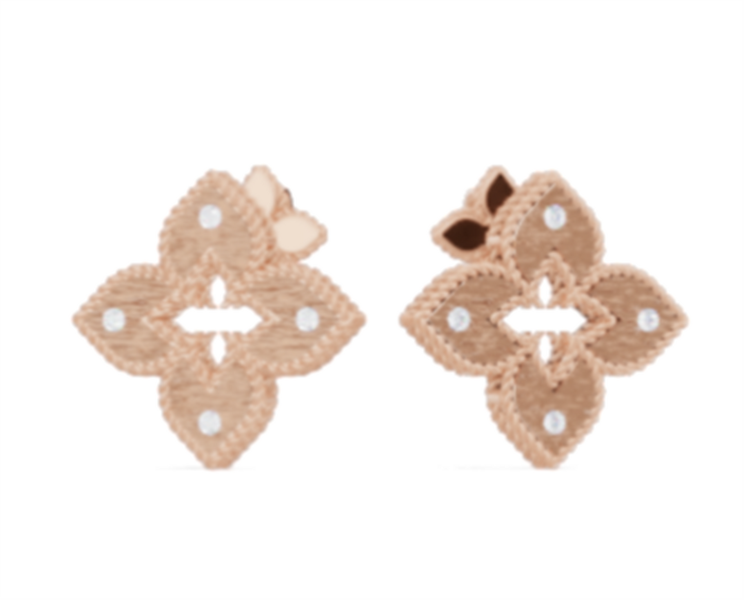 Roberto Coin Petite Venetian Princess Diamond & Satin Finish Medium Flower Stud Earrings