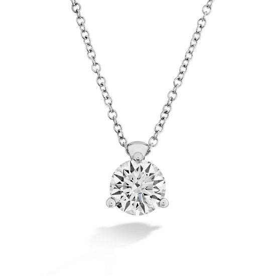 Hearts on Fire Classic 3 Prong Solitaire Pendant in 18k White Gold