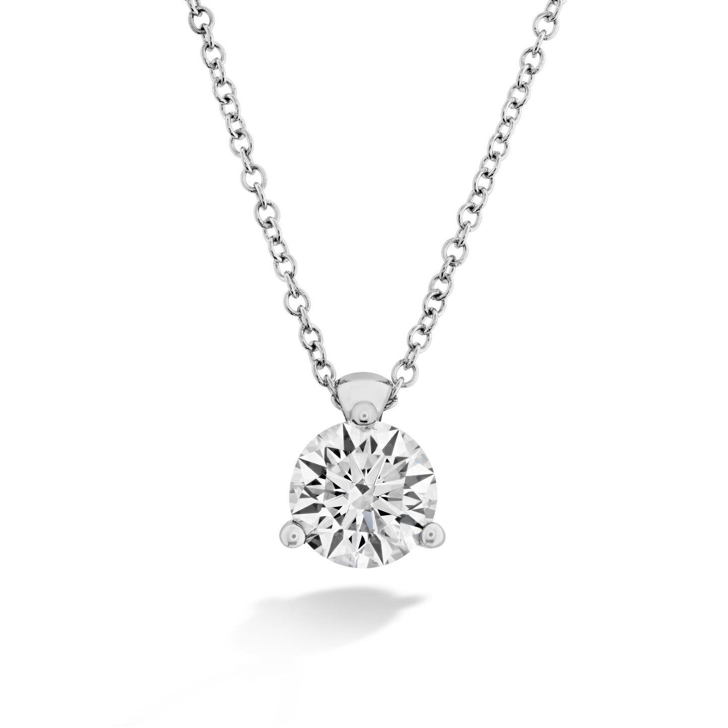 Hearts on Fire 1/2ct Classic 3 Prong Diamond Solitaire Pendant in 18k White Gold