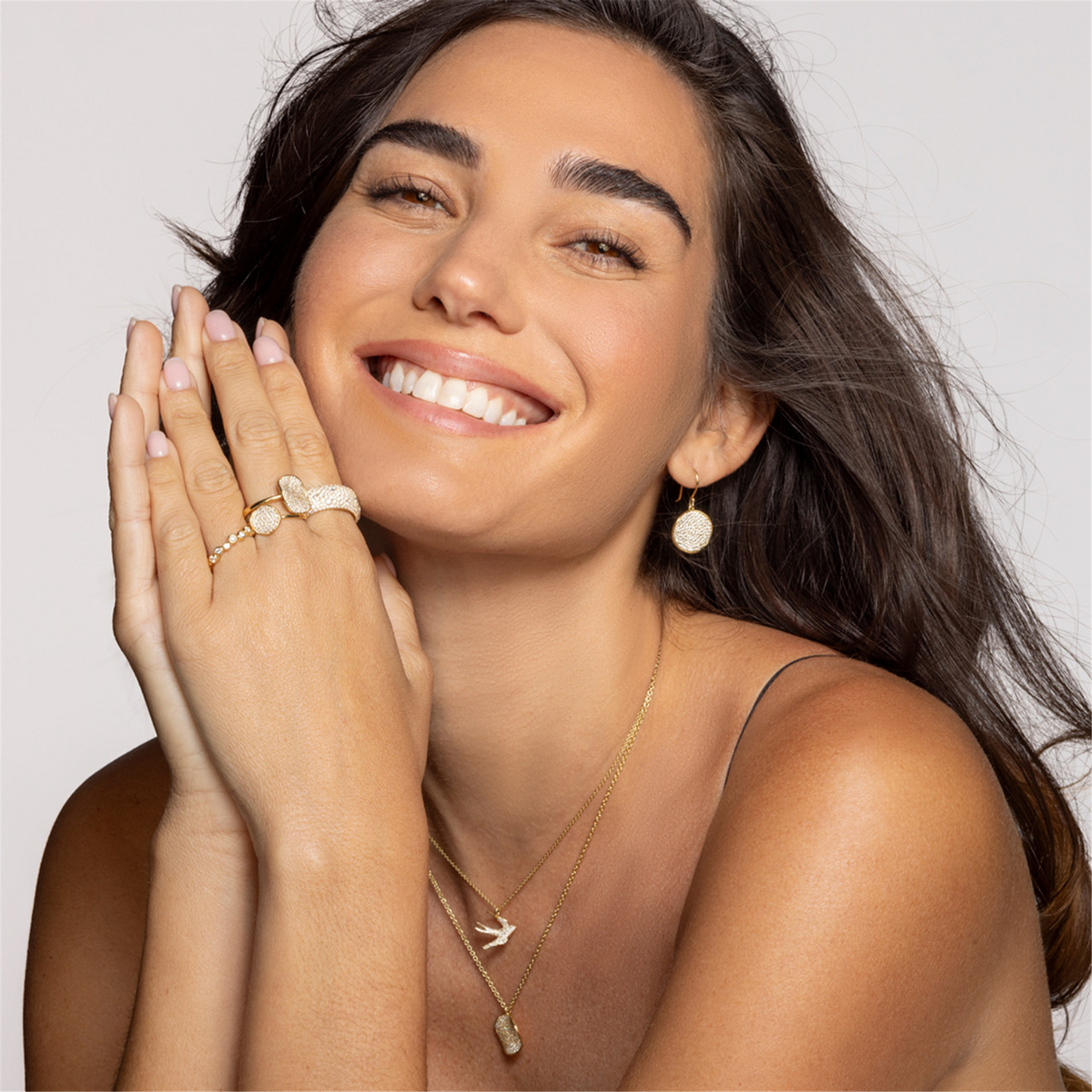 Ippolita Medium Gold Flower Drop Earrings Diamonds