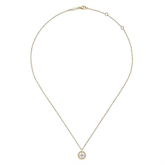 Gabriel & Co. Gold Bujukan Pearl Pendant Necklace