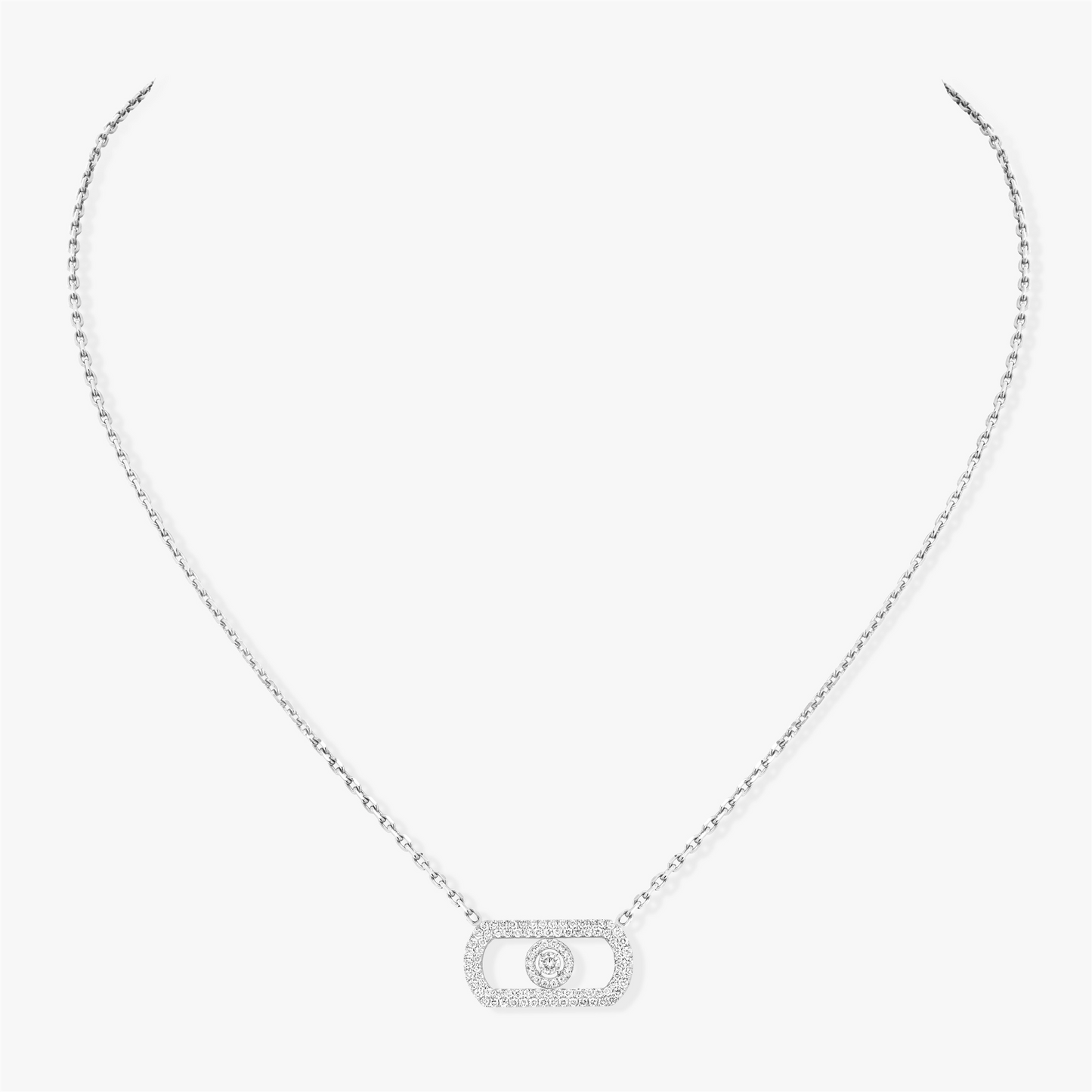 Messika So Move White Gold Pavé Diamond Necklace