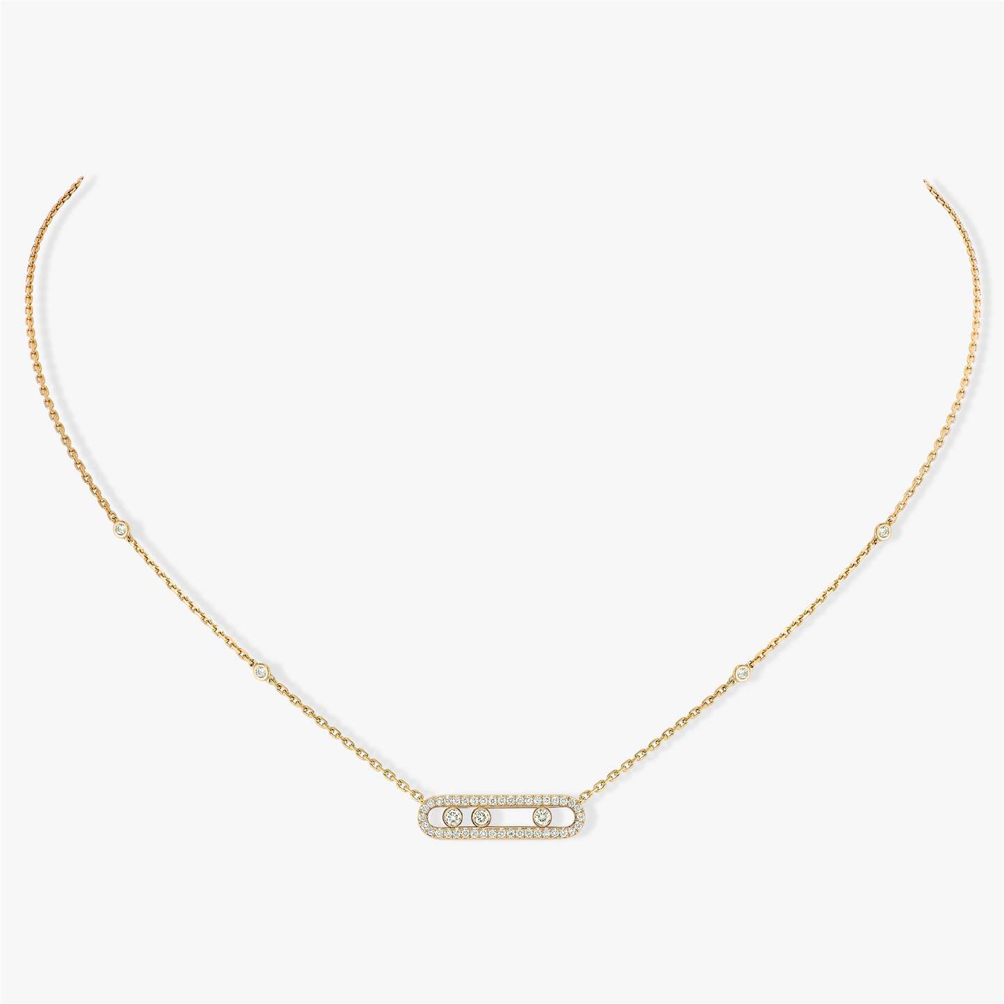 Messika Baby Move Diamond Pave Necklace in 18k Yellow Gold