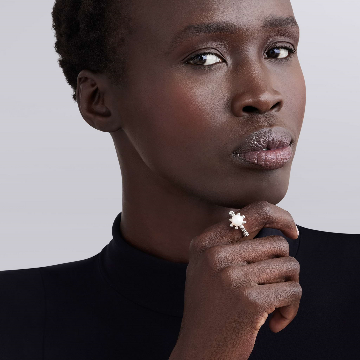 Lagos Fleur Pearl Ring in Sterling Silver