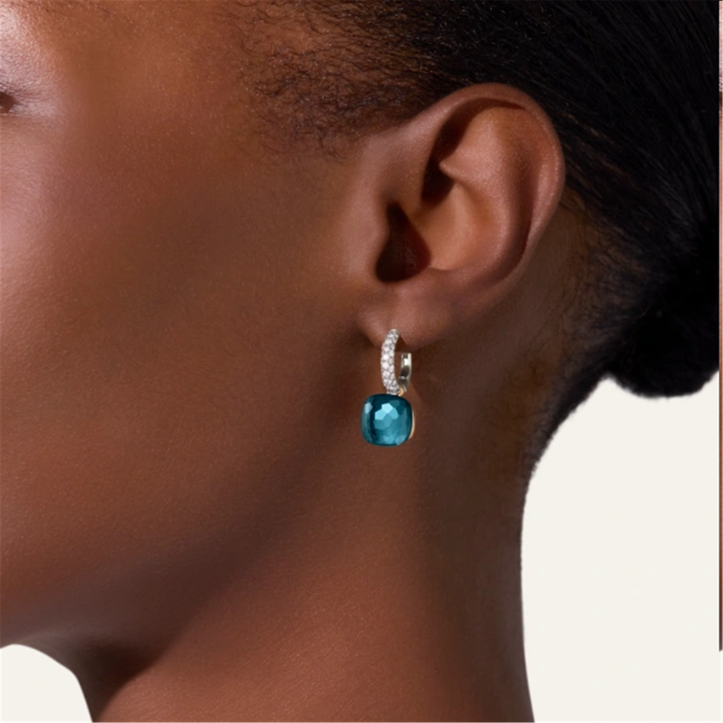 Pomellato Nudo London Blue Topaz & Diamond Earrings