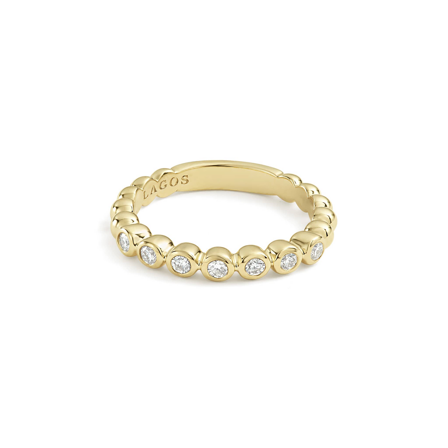 18k Gold and Diamond Stacking Ring