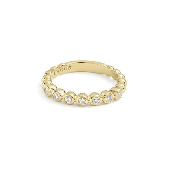 18k Gold and Diamond Stacking Ring