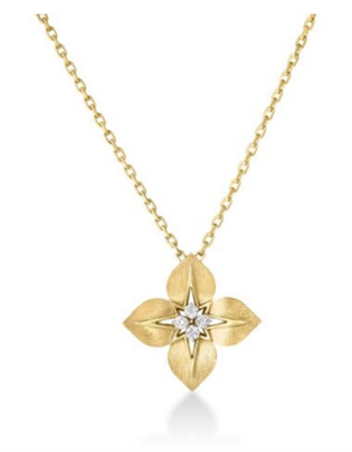 Roberto Coin Two-Tone Gold Princess Star Medium Diamond Star Necklace