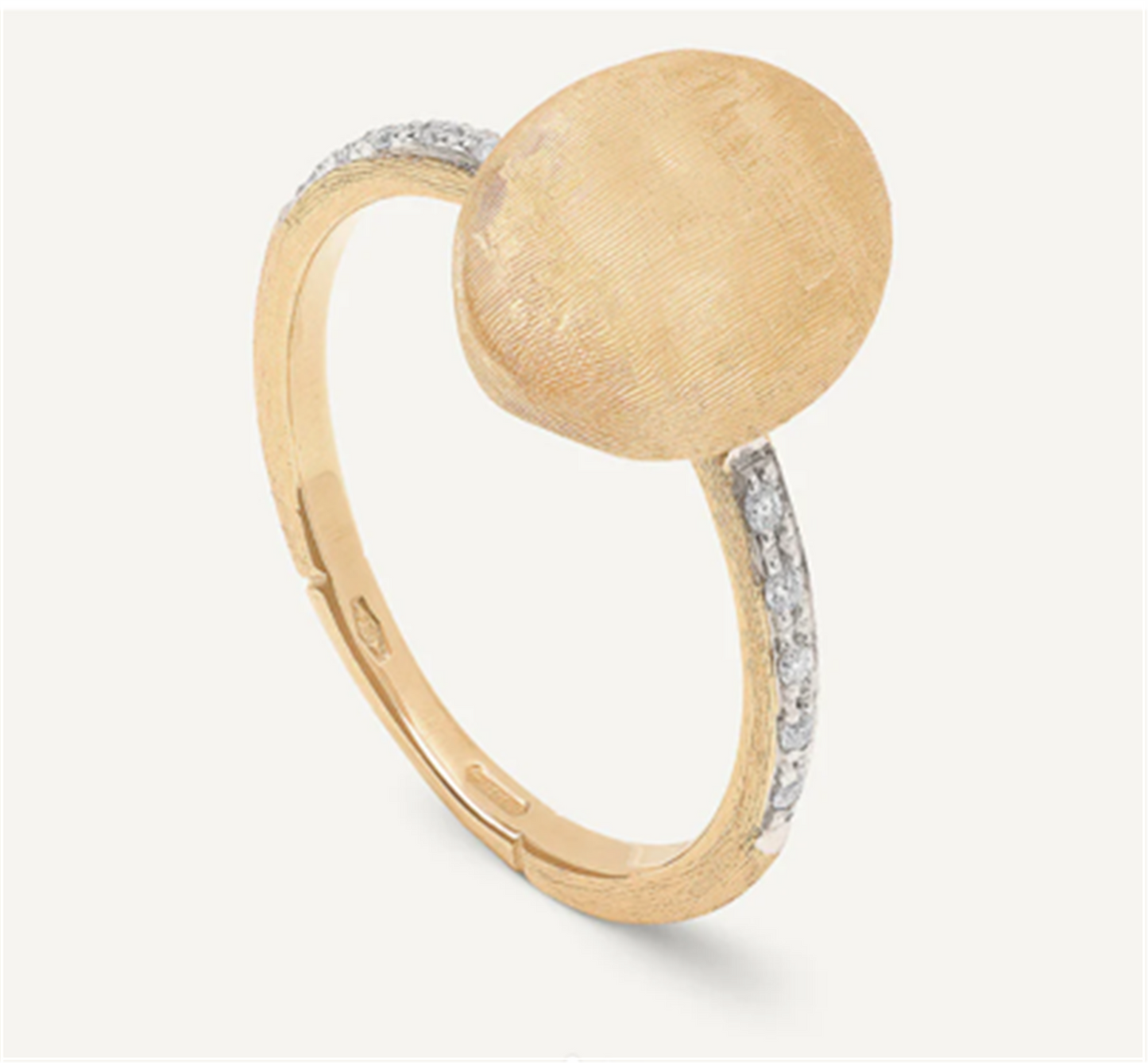 Marco Bicego Siviglia Vertical Ring with Diamond Band in 18k Yellow Gold