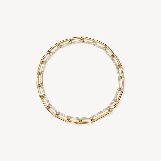 Hearts on Fire Inside / Out Elongated Diamond Link Necklace in 18k Gold