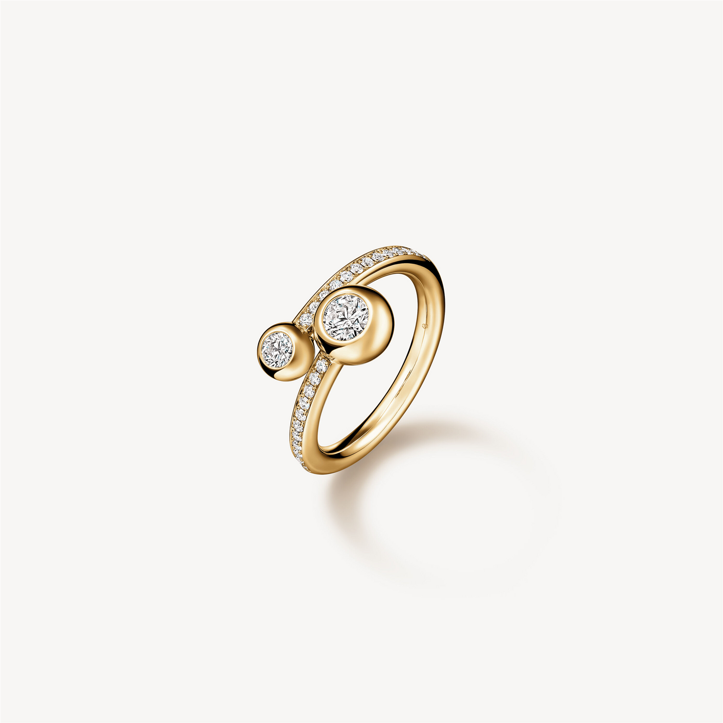 Hearts On Fire Dream Bypass Pave Ring in 18k Yellow Gold