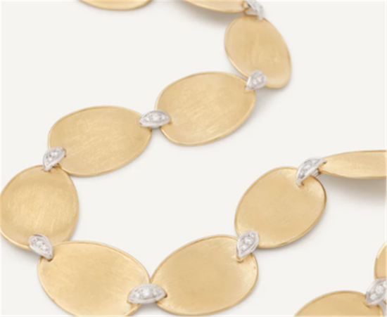 Marco Bicego Lunaria Large Collar Necklace with Diamonds in 18k Two-Tone Gold