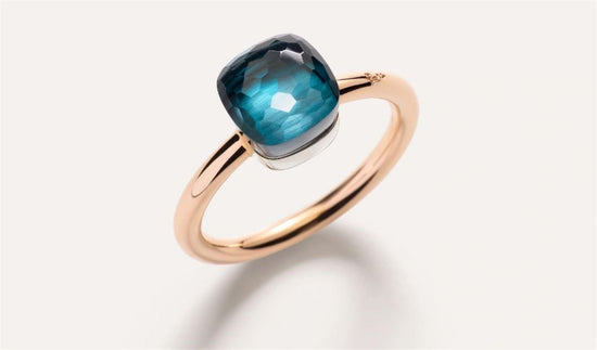 Pomellato Nudo Petit London Blue Topaz Ring in 18k Rose Gold