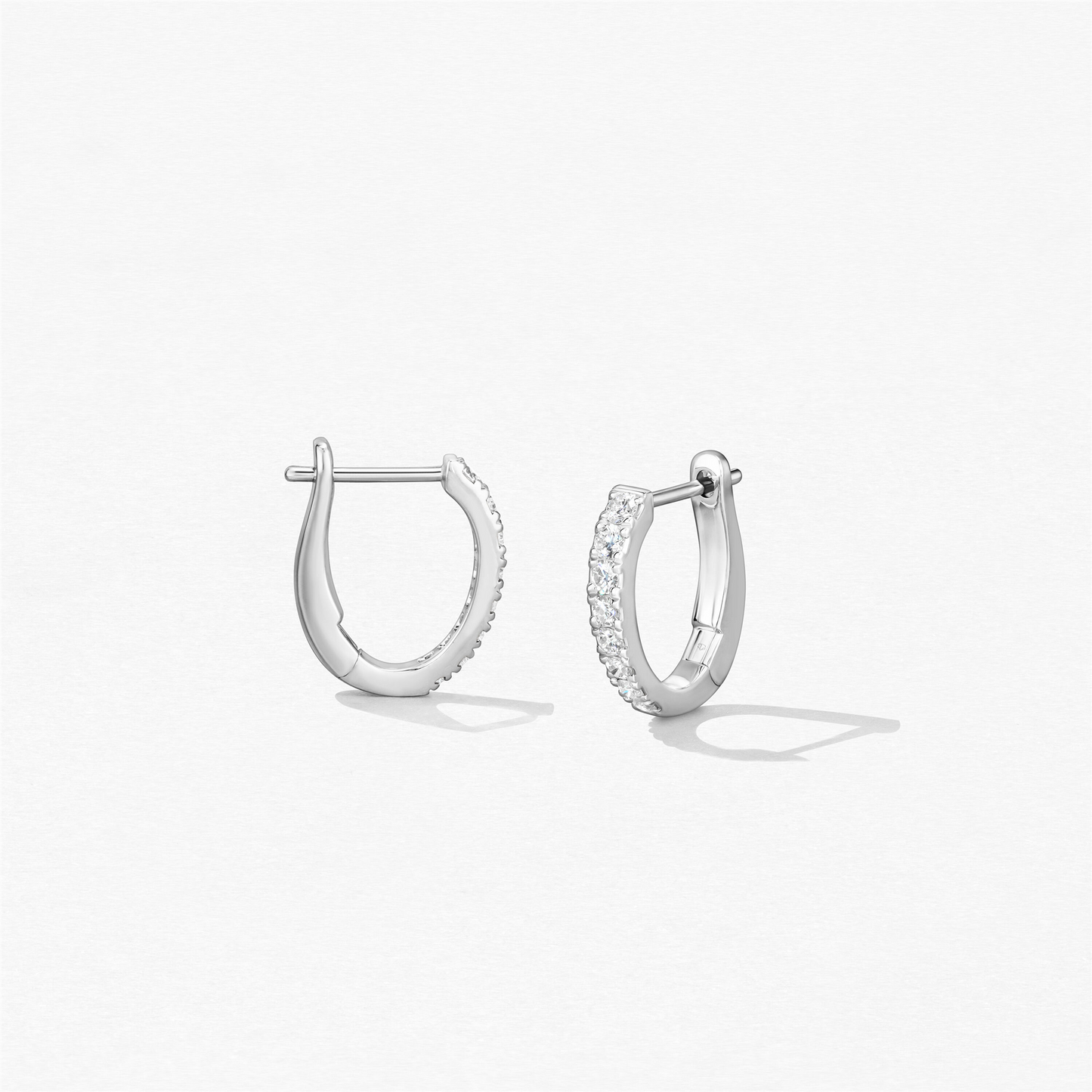 Hearts On Fire Mini Hoop Graduated Diamond Earrings in 18k White Gold
