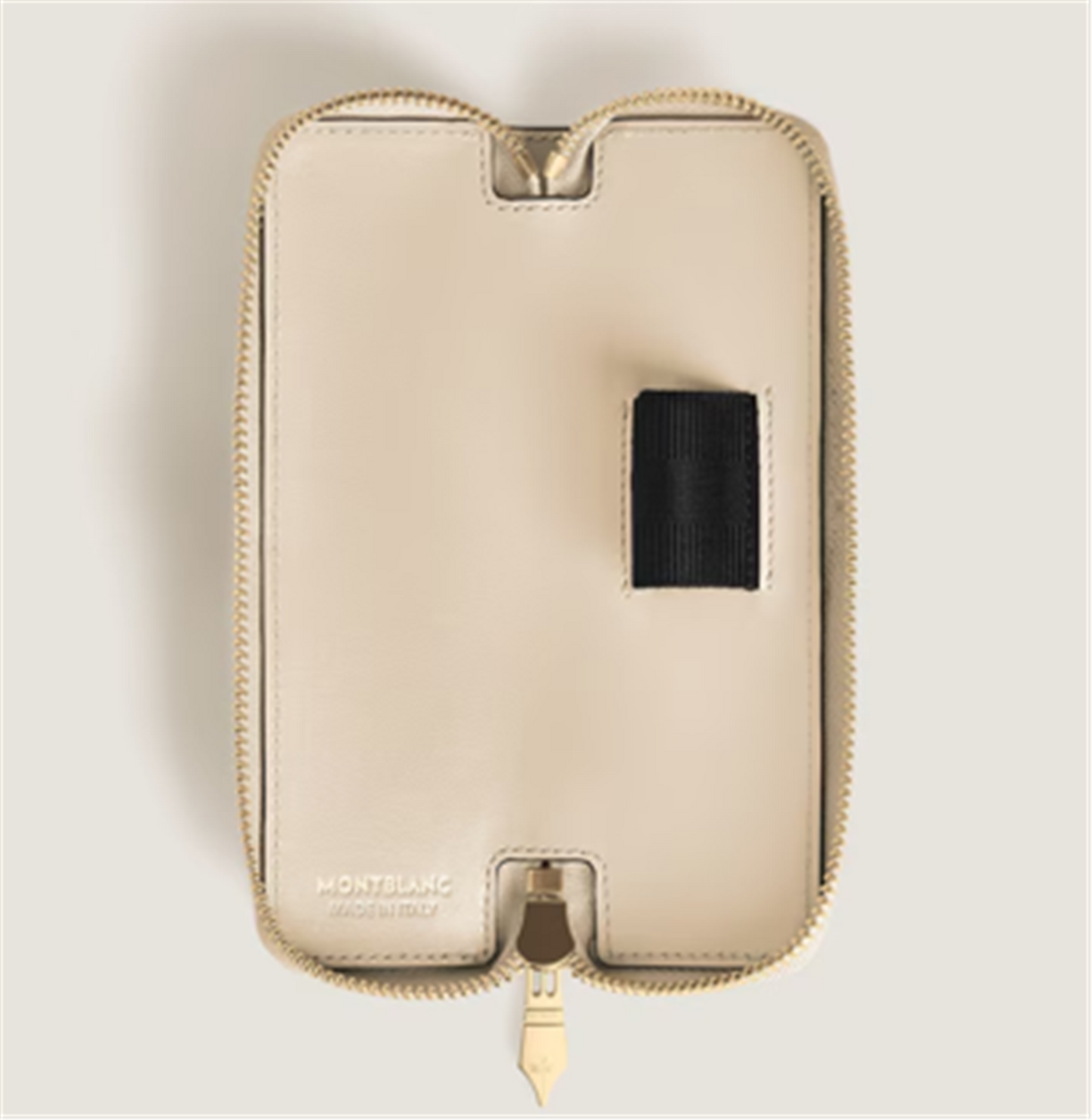 Montblanc 1-Pen Pouch w/ Zip in Cloudy Beige Meisterstück Leather