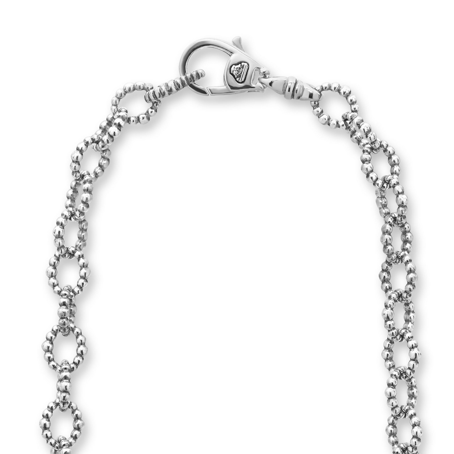 Lagos Seven Circle Diamond Link Necklace in Sterling Silver