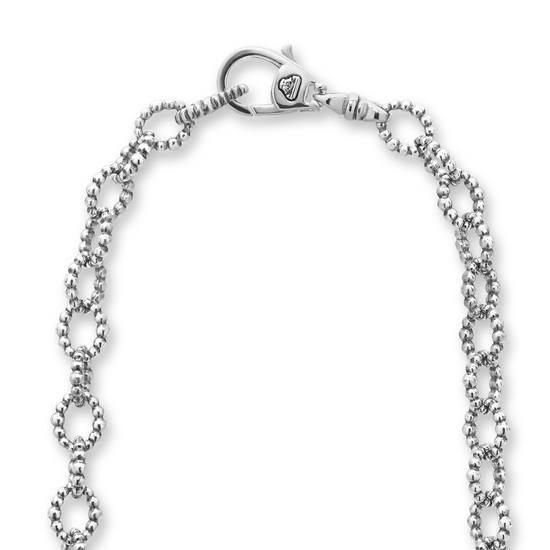 Lagos Seven Circle Diamond Link Necklace in Sterling Silver