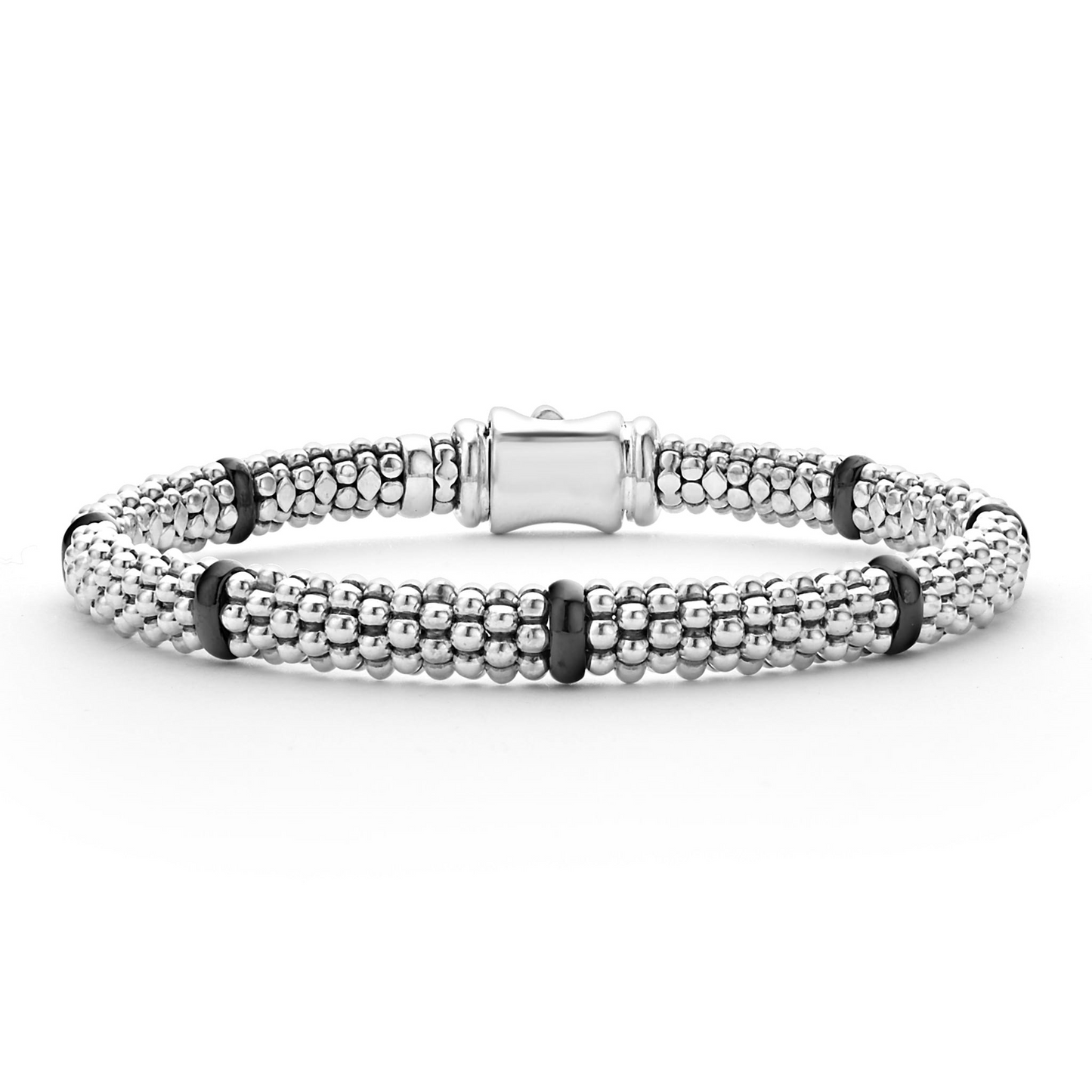 Lagos Black Ceramic Station Caviar Bracelet