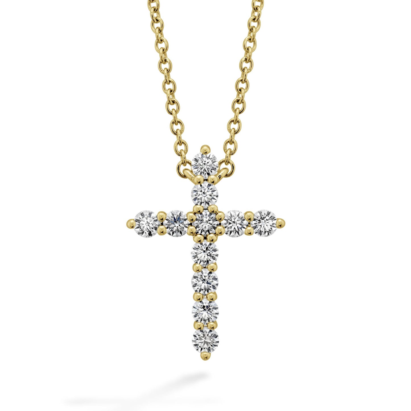 Hearts On Fire Signature Large Diamond Cross Pendant in 18k Yellow Gold