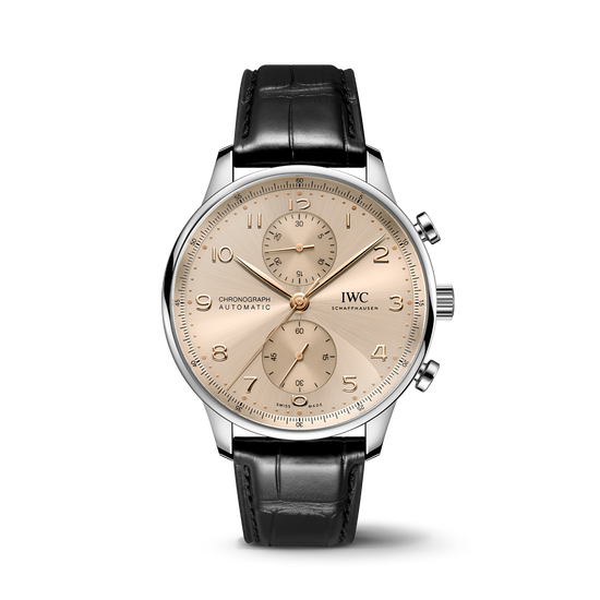 IWC Shaffhuasen 41mm Portugieser Chronograph w/ Sparkling Beige Dial & Alligator Strap