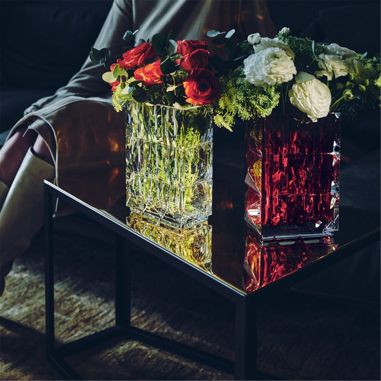 Baccarat Red Crystal Louxor Rectangular Vase