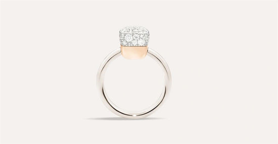 Pomellato Nudo Petit Diamond Ring in 18k White & Rose Gold