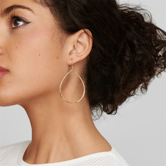 Ippolita Gold Sculpted Open Teardrop Earrings