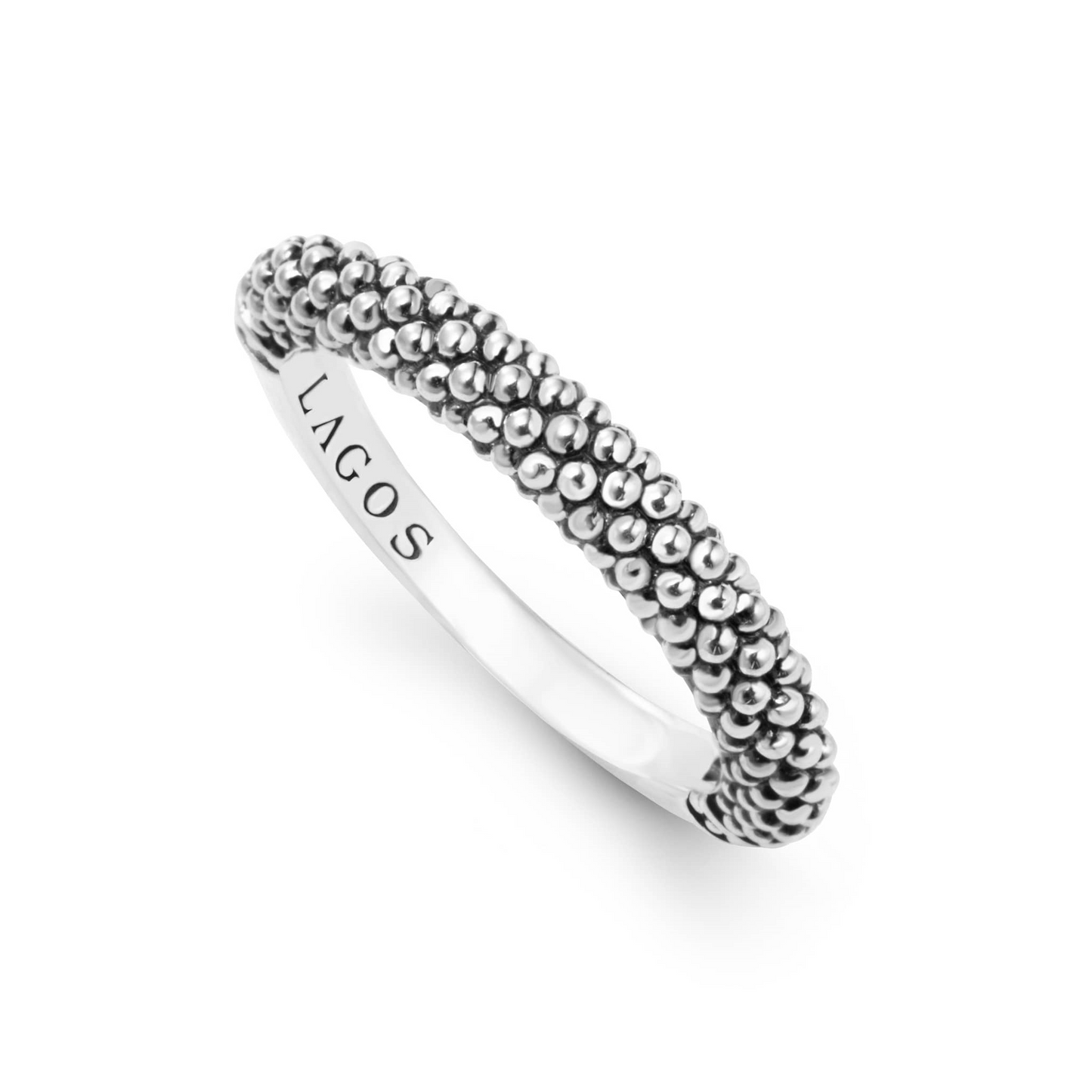 Lagos Caviar Stacking Ring in Sterling Silver