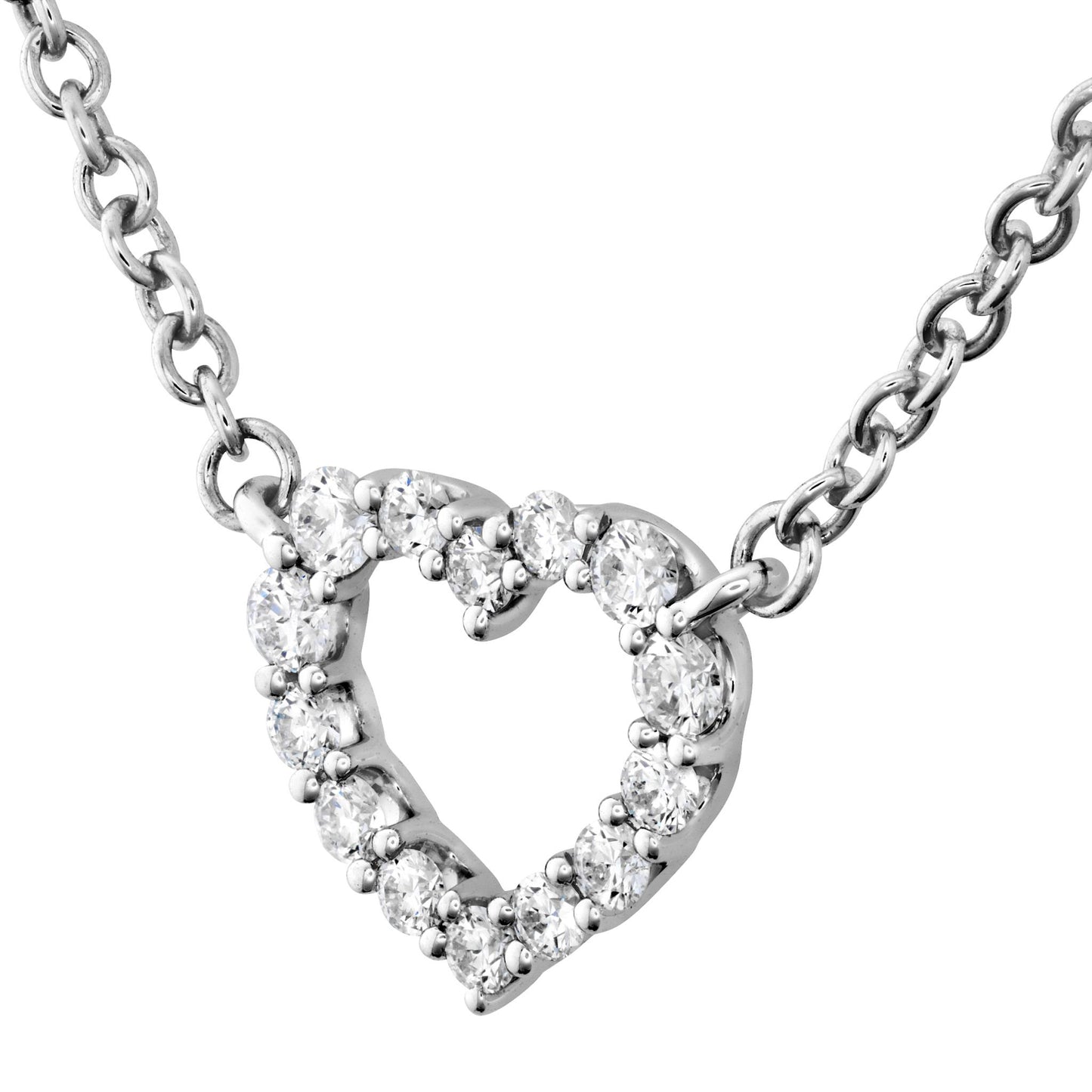 Hearts on Fire 18k White Gold Signature Heart Pendant, Small