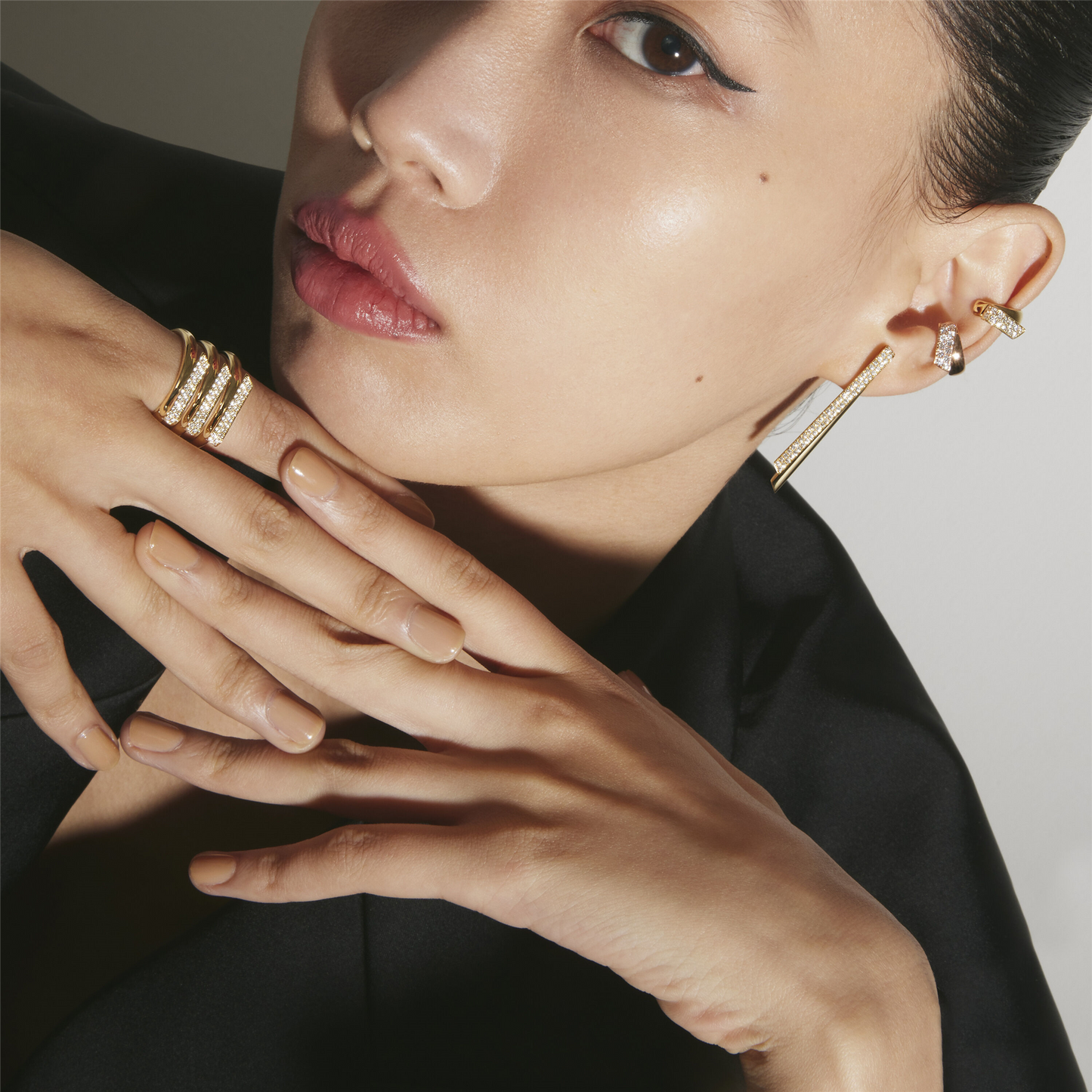 Hearts on Fire Inside/Out Diamond Stiletto Flip Drop Earrings in 18k White Gold