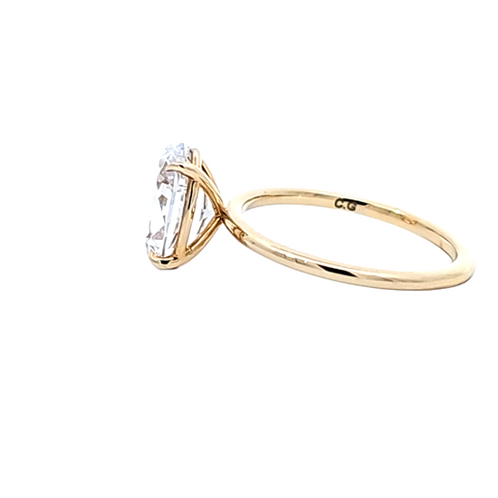 Oval Center Basket Semi-Mount Enagagement Ring in 14k Gold