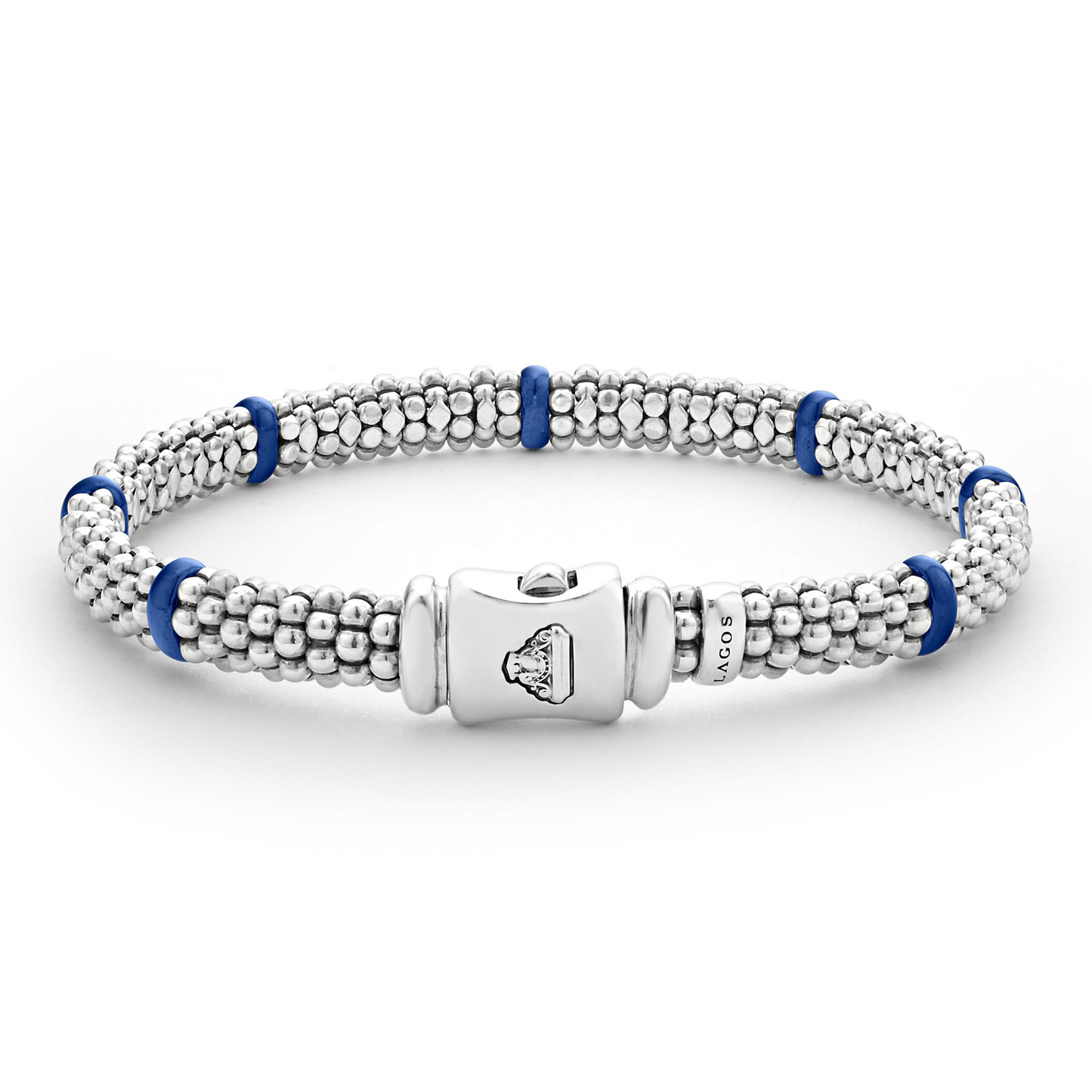 Lagos Ultramarine Ceramic Station Caviar Bracelet