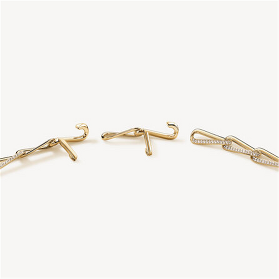 Hearts on Fire Inside / Out Elongated Diamond Link Necklace in 18k Gold