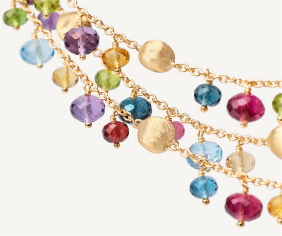 Marco Bicego Africa Multicolored Gemstone Charm Double Bracelet