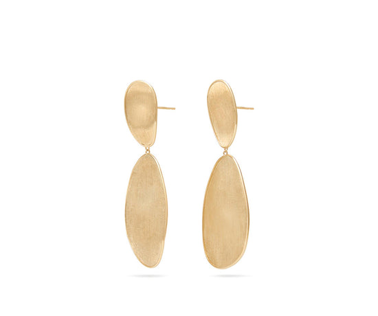 Lunaria Yellow Gold Large Double Drop Earrings