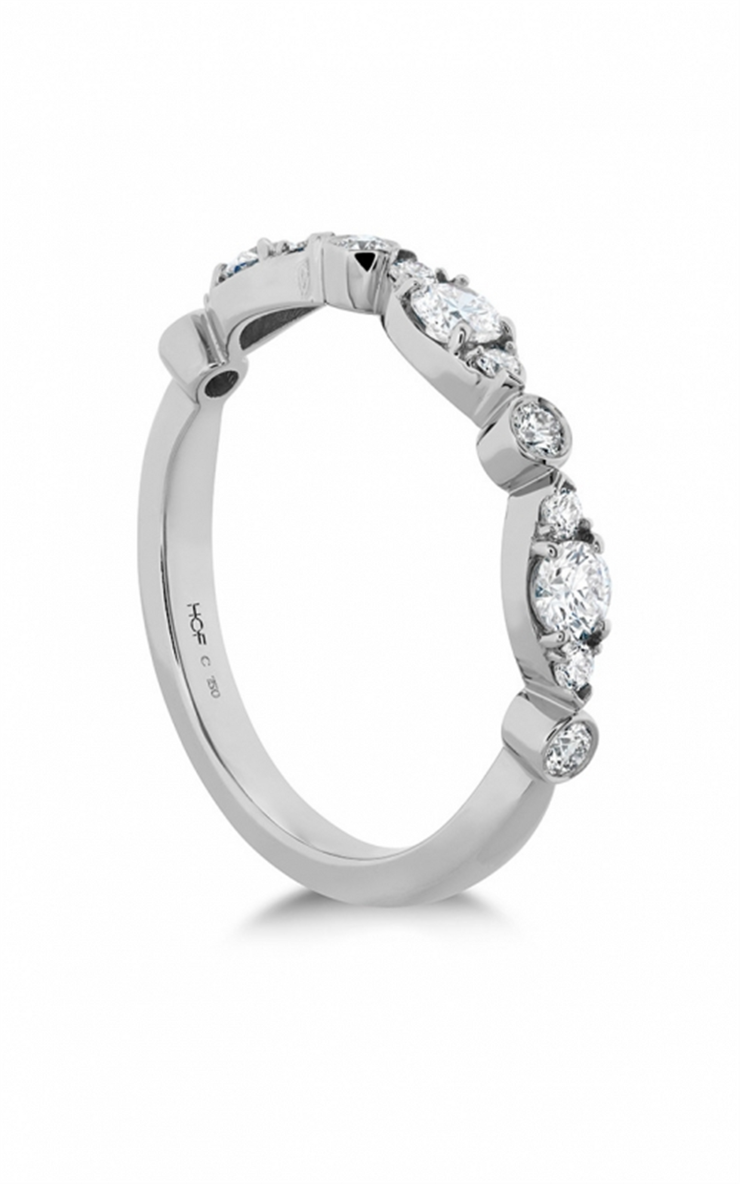 Hearts on Fire Bezel Regal Band in 18k White Gold