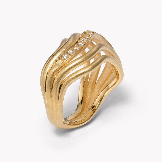 Jamie Turner Sierra Diamond Cocktail Ring in 18k Yellow Gold