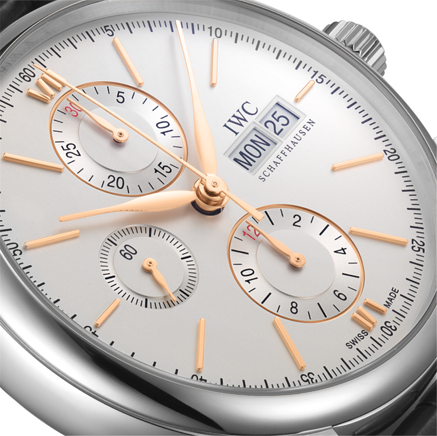 IWC Schaffhausen Portofino Chronograph 42mm w/ Silver Dial & Black Alligator Strap