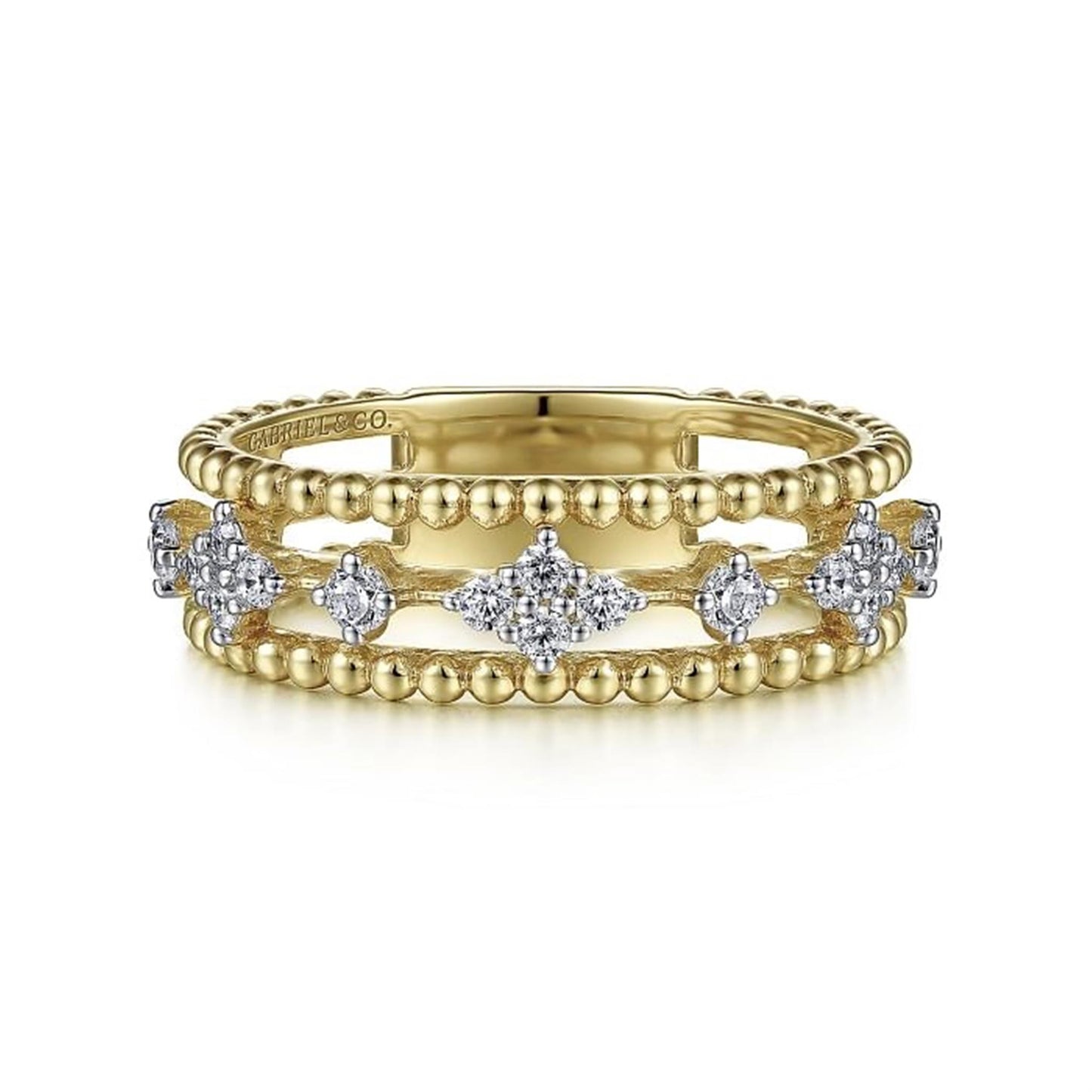 Gabriel & Co. Diamond & Bujukan Bead Ring
