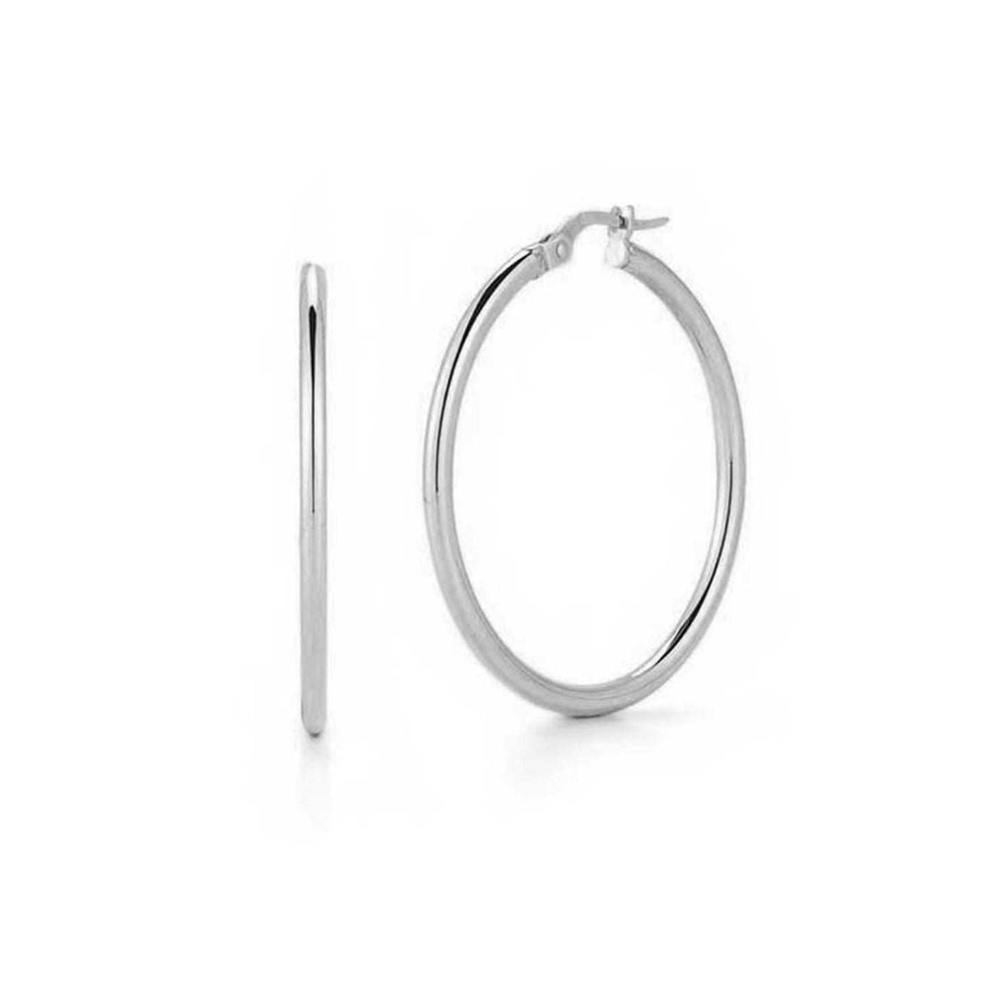 Roberto Coin White Gold 35mm Hoop Earrings