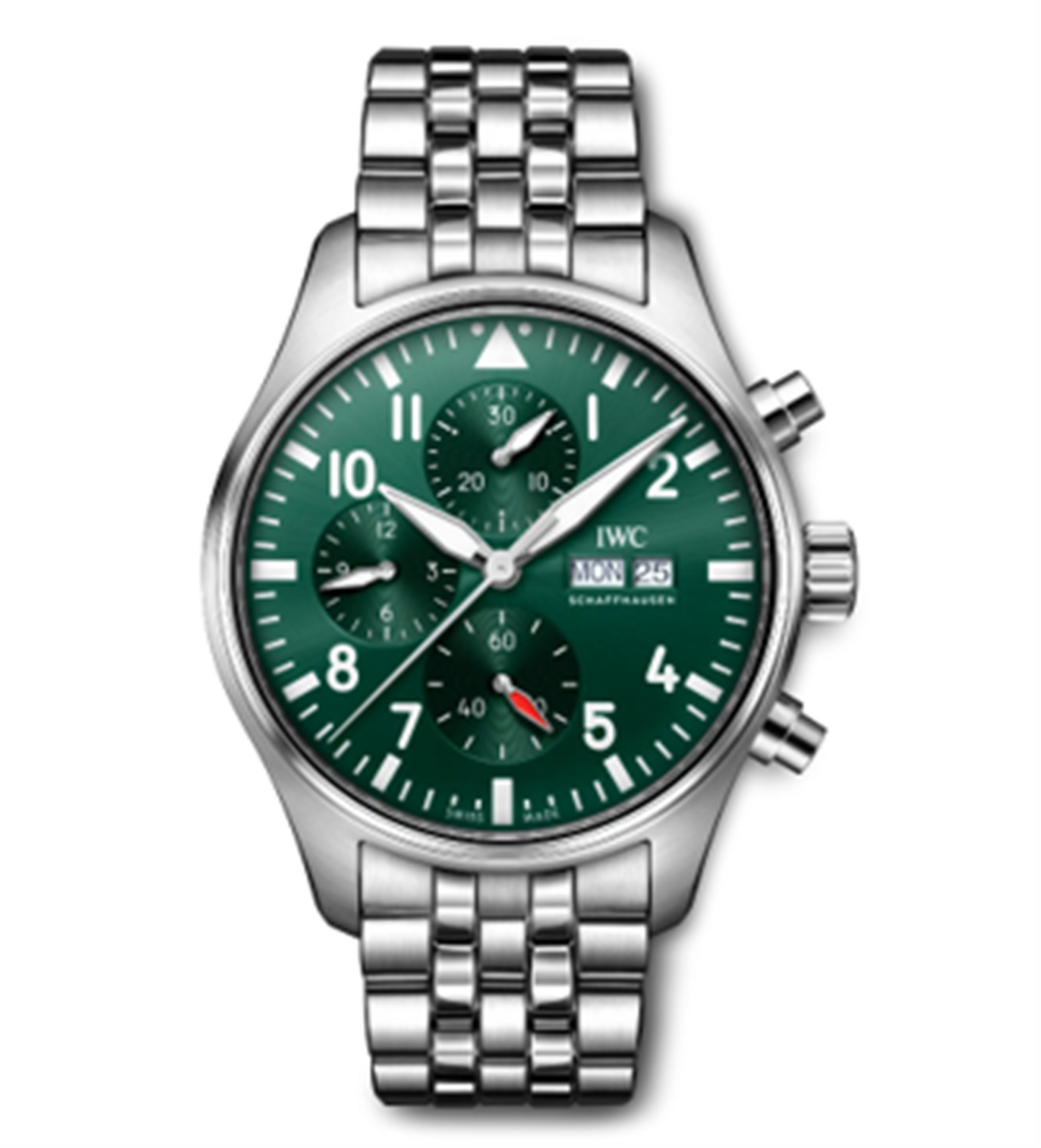 IWC Stainless Steel Pilot's Watch Chronograph  43mm - Green Arab Dial