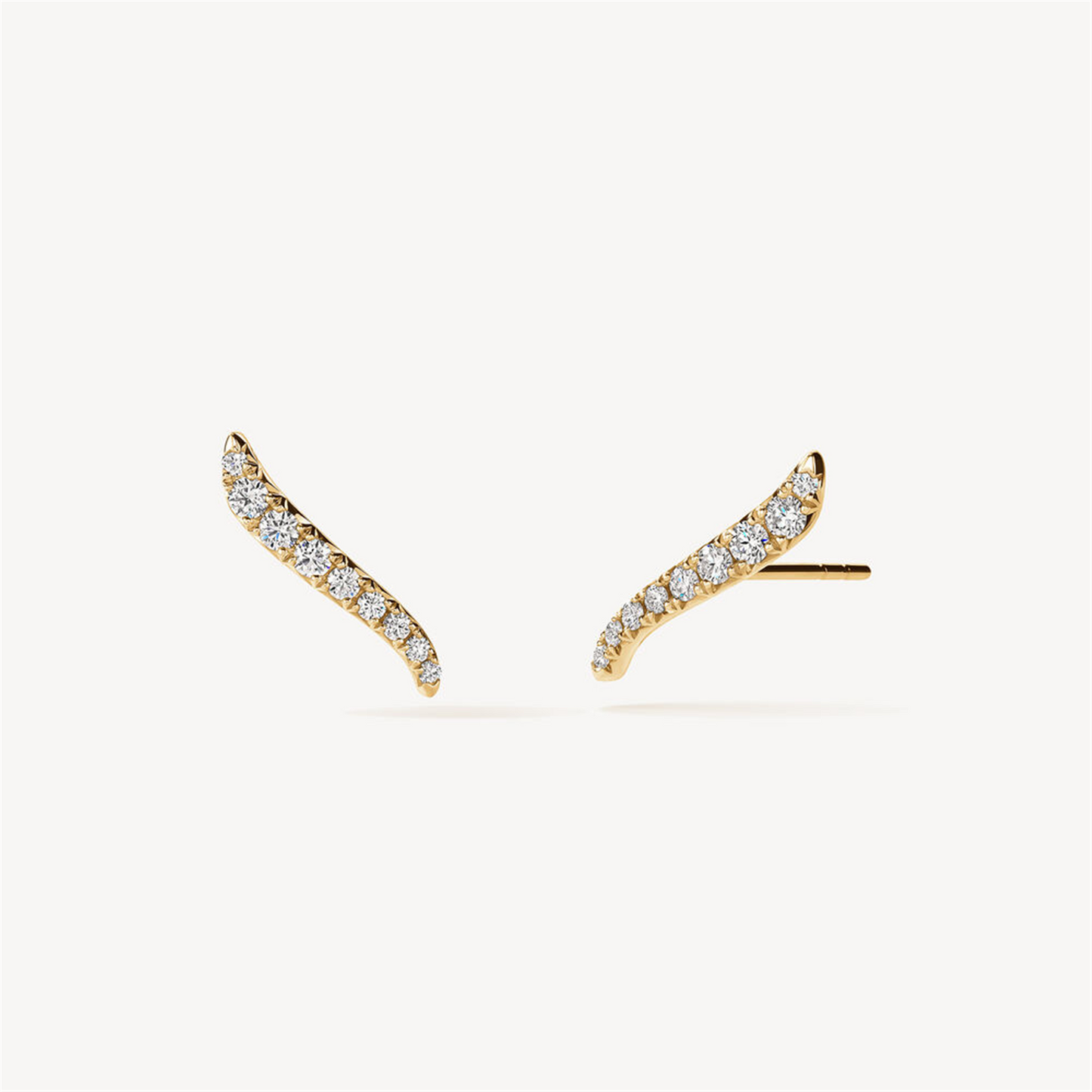 Hearts On Fire French Cut Pavé Diamond Climber Earrings in 18k Gold