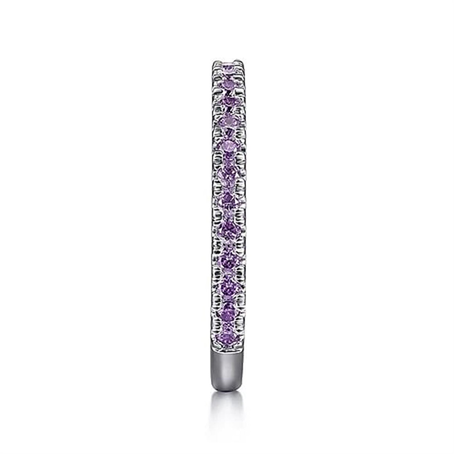14K White Gold Amethyst Stackable Ring