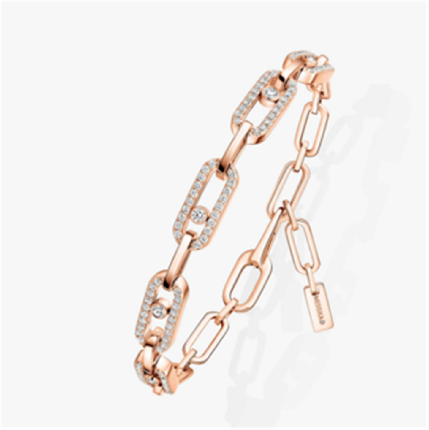 Messika Move Link Multi Diamond Bracelet in 18k Rose Gold