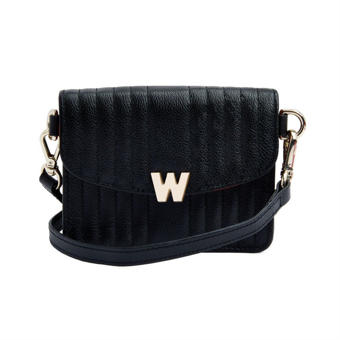 WOLF Mimi Mini Bag with Wristlet & Lanyard in Black Vegan Leather